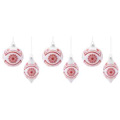 Glass Holiday Ornaments (Set of 6)