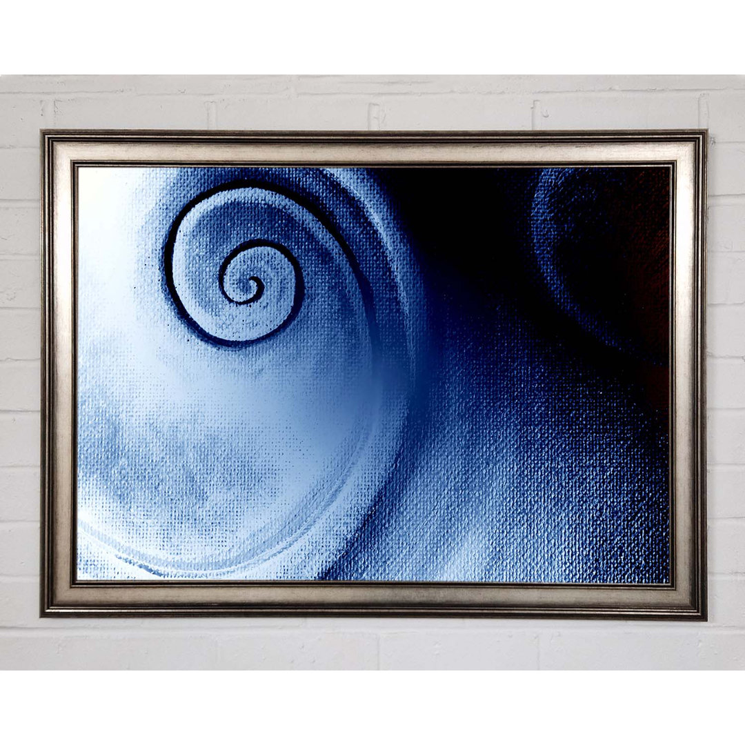 Gerahmtes Leinwandbild Steel Blue Swirl