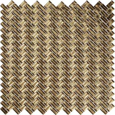 Échantillon - Carrelage mosaïque en verre à chevrons