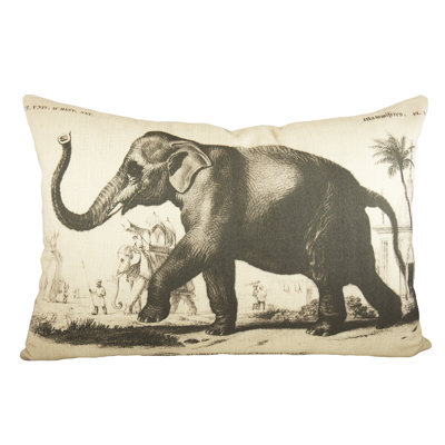 Elephant Cotton Lumbar Pillow