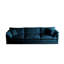 Salon Mid-Century moderne 3. Housse en chenille bleue, base en bois massif, éponge, expérience confortable en chenille douce, créant une ambiance relaxante