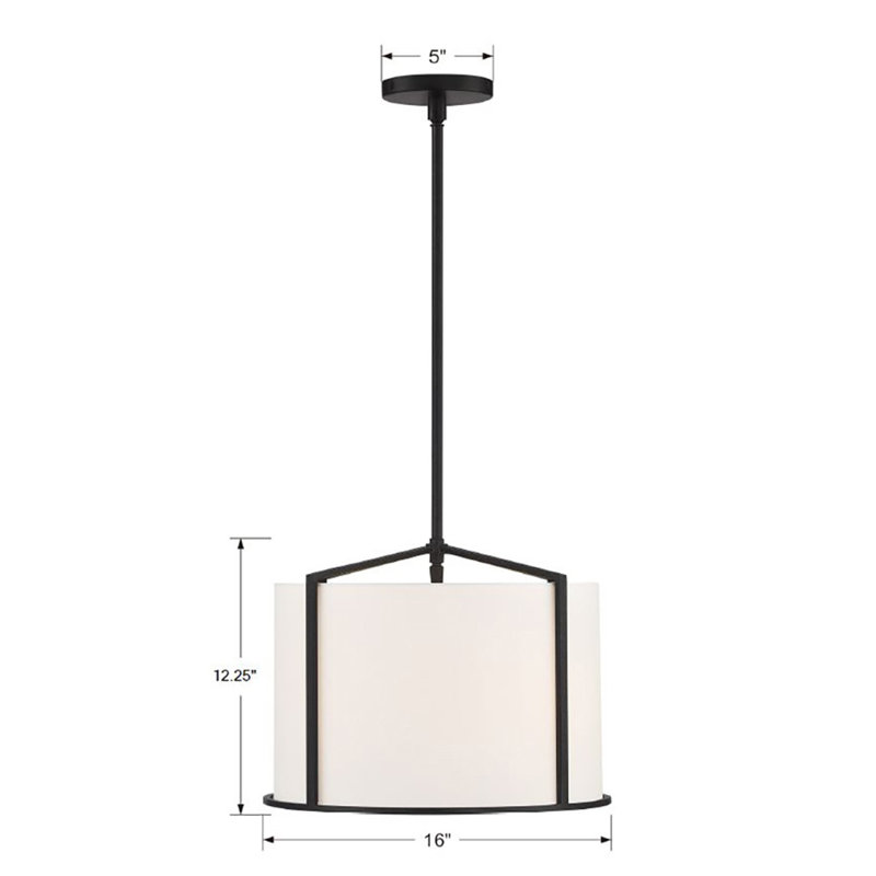 Pasadena 4 - Light Black/White Lantern Pendant