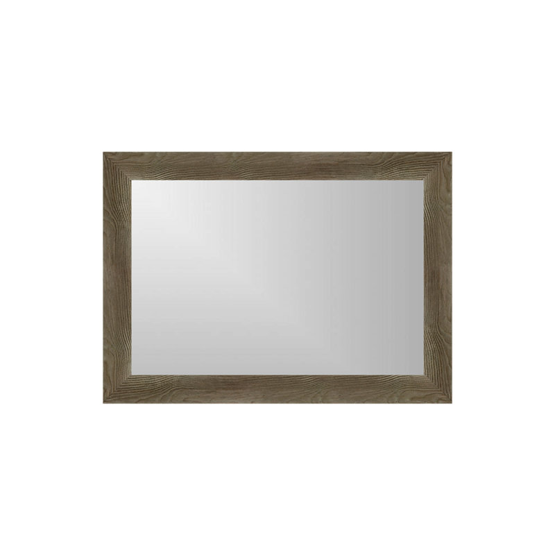 Arber Solid Wood Flat Mirror, Soft Gray, 43" x 31"