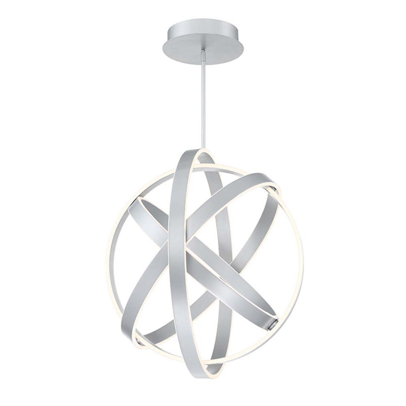 Kinetic 1-Light Globe Chandelier, 28" H x 28" W x 28" D, Titanium