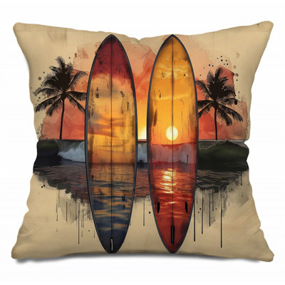 Surfboards Throw Pillow, Beach  Pillows