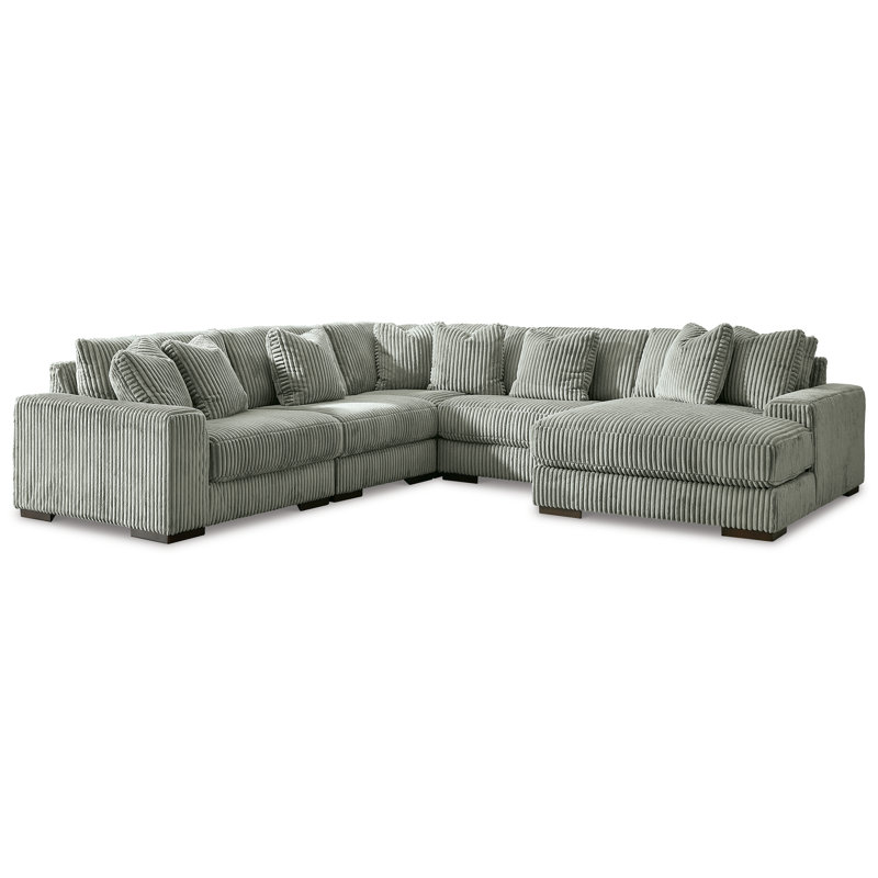 Lindyn 133" Wide Sofa & Chaise, Left Hand Facing, Fog 100% Polyester