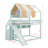 Full Size House Bed With Canopy & Slide, Built-In Bookshelves, Solid Wood Loft Frame For Kids Teens-816236358
