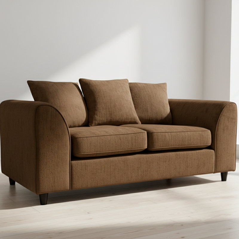 2 Seater Chenille Sofa, Brown