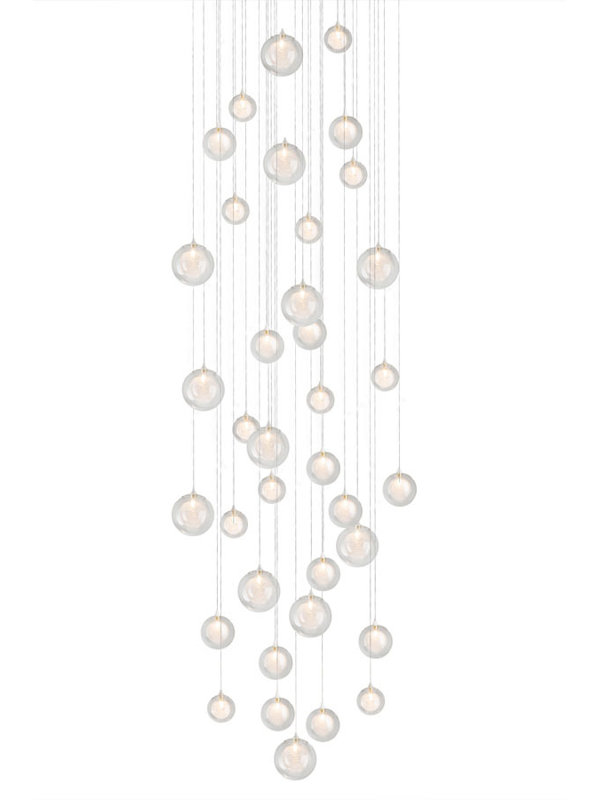 37 - Light Clear/White Cluster Pendant, Clear