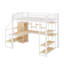 Full Metal Loft Bed With Storage Staircase And Wardrobe, Built-In Desk And Storage Shelves-573620228