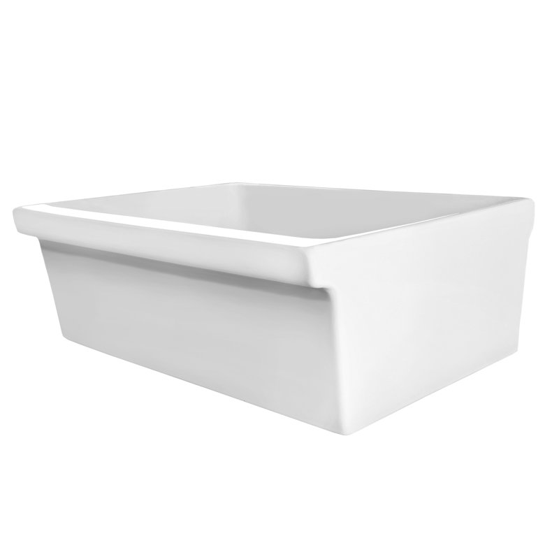 Fireclay Quatro Alcove 36" x 20" Reversible Sink with 2 ½" Lip and 2" Lip on the Opposite Side, White