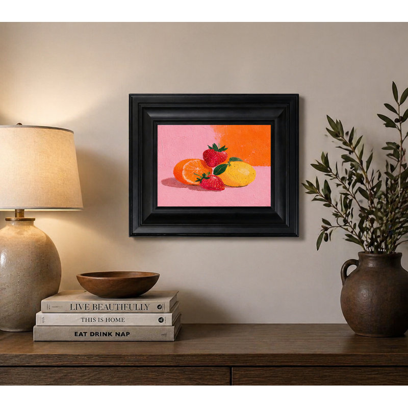 Vintage Fruit Framed Wall Art Still Life Canvas Artwork