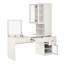 Meuble-lavabo polyvalent avec miroir et station de charge, coiffeuse avec 8 compartiments de rangement cachés, bureau d'ordinateur à 3 tiroirs, 2 armoires et tablettes ouvertes, bureau personnel, blanc