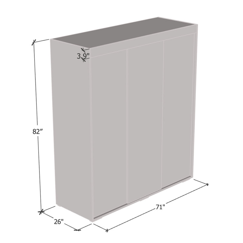 Armoire noire 71 "avec miroir Aria, Noir