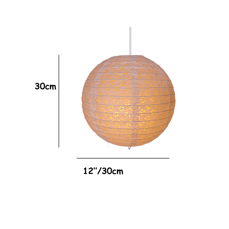 30cm H Paper Round Pendant Shade ( Screw On ), Apricot