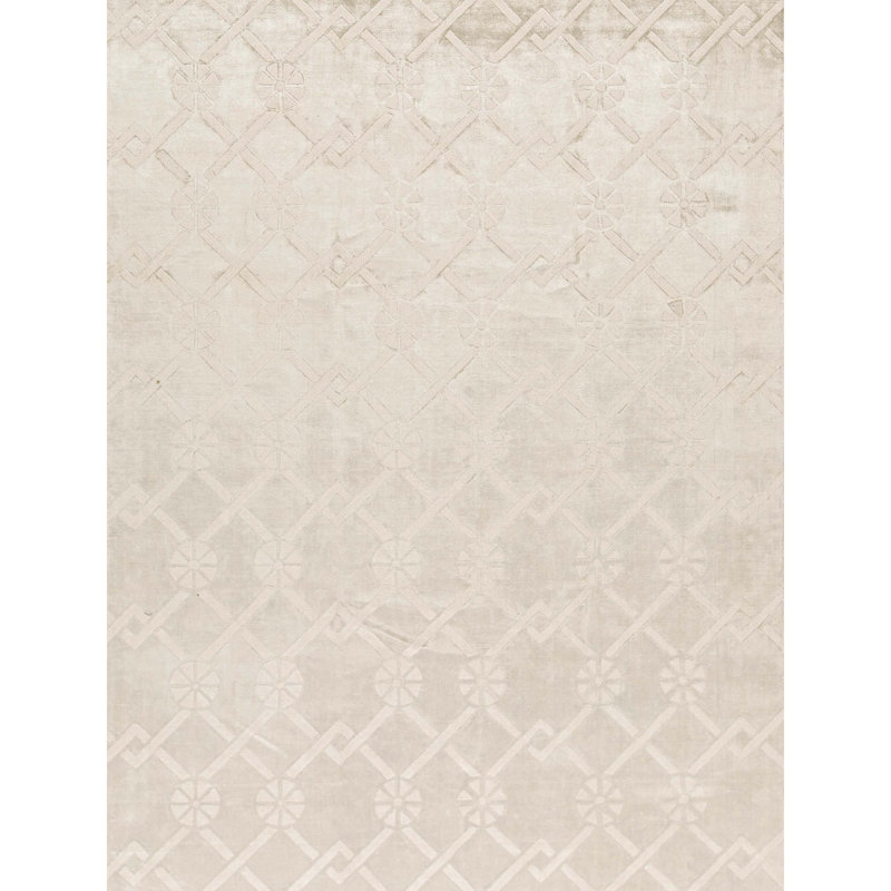 Hand Woven Geometric Area Rug, Rectangle 9' x 12'