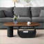 Table basse ovale en métal noir pour le salon, rangement peu encombrant et assemblage facile-302806191-302806192