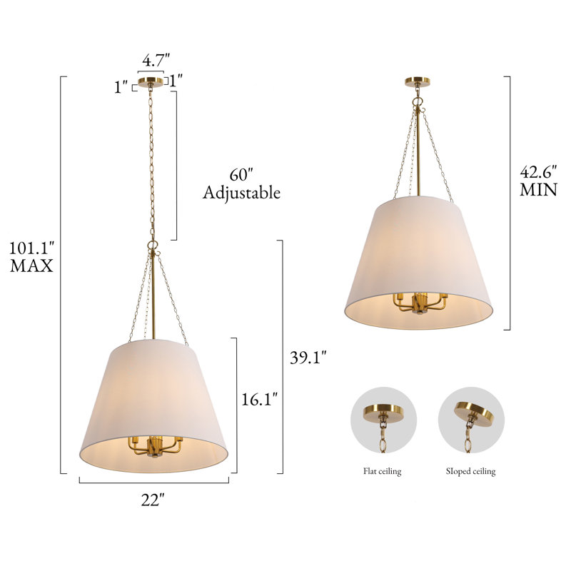 6- Light Dimmable Modern Farmhouse Chandelier
