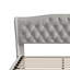 Velvet Ottoman Bed With Tufted Wingback & Nailhead Trim, Storage Bed Frame, European Double & King Size, Grey-1053590789