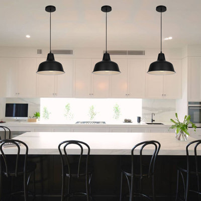 Black Industrial Pendant Lights Vintage Farmhouse Hanging Ceiling Light Fixtures for Kitchen Island Dining Room Bedroom Living Room Foyer
