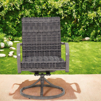 Comfortable Steel Patio Dining Chairs, Rustic Weather-resistant Design For Outdoor Gatherings