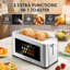 Grille-pain à 4 tranches en acier inoxydable tactile numérique, fentes très larges de 1,5 po, 6 niveaux de brunissement, affichage du compte à rebours à DEL, annulation du réchauffage du dégivrage, pour muffin Bagel Waffle