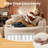 2-Piece 58.3" Wide Oversized Round Chaise And Armless Bean Bag Chair Set, Plush Lounge Seating, No Assembly Required-483359638