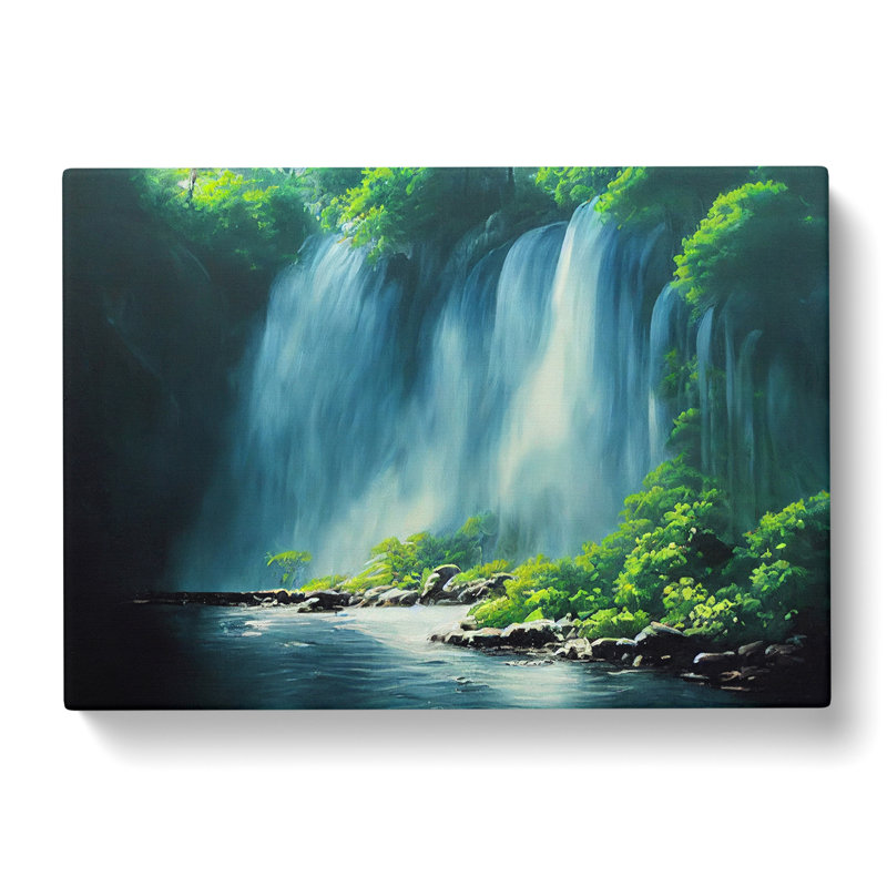 Waterfall Art Painting Vol.2 - Wrapped Canvas, 35cm H x 50cm W x 3cm D