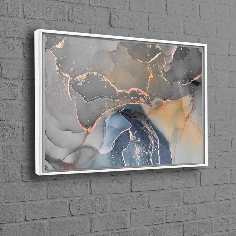 Élégant art mural abstrait en marbre accentué fabriqué à partir d'une toile de coton durable pour une touche luxueuse et moderne