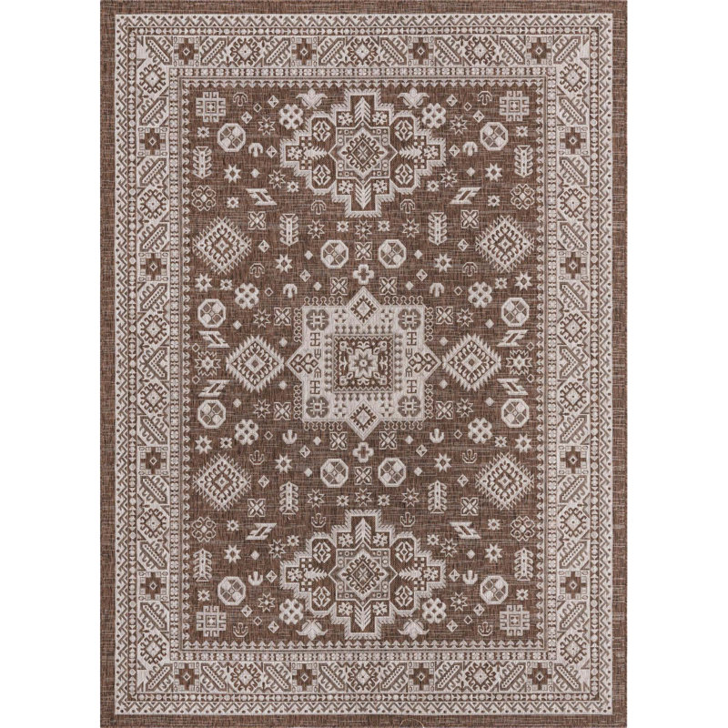 Danera Geometric Indoor / Outdoor Rug, Rectangle 7'10" x 11'