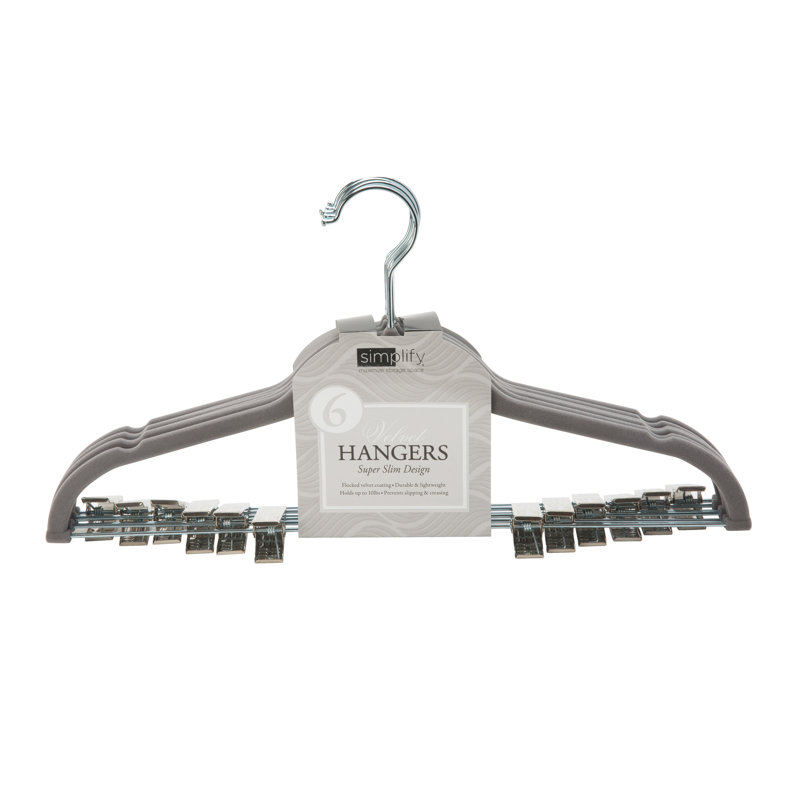 Cintre standard en velours antidérapant Luegenia, Gris
