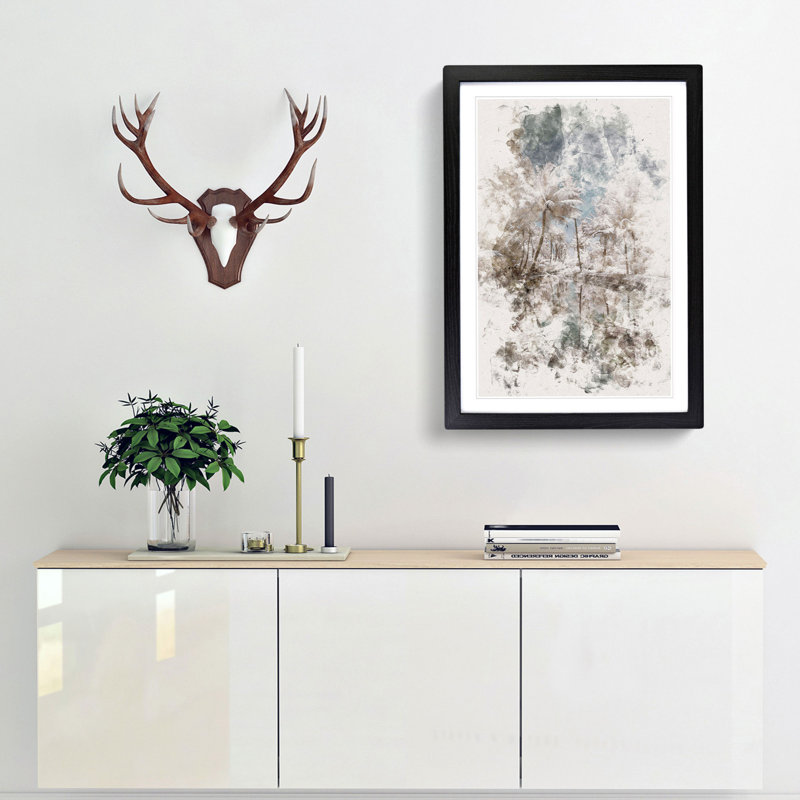Tree View In Kerala India - Single Picture Frame Print on MDF, 33cm H x 24cm W x 2cm D, Black Framed