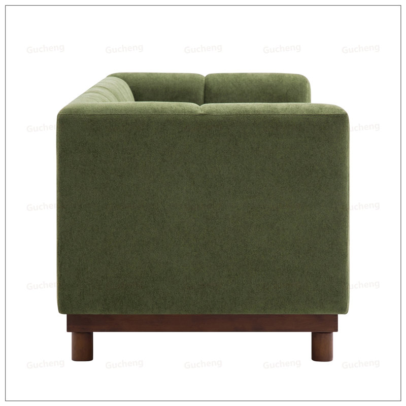 Causeuse-canapé moderne pour salon, appartement et petit espace avec sièges spacieux et revêtement en chenille durable, Vert
