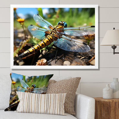 Blue Fluttering Dragonfly III - Dragonfly Animal Wall Art