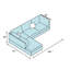 Ensemble de canapé modulaire 3 pièces Modern Canapé, méridienne en similicuir avec repose-pieds à rangement à droite