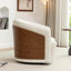 Fauteuil demi-tonneau pivotant en similicuir Delwood-1251969349