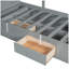 Lit superposé simple avec tiroirs, garde-robe, tablettes de rangement et lit hydraulique, gris