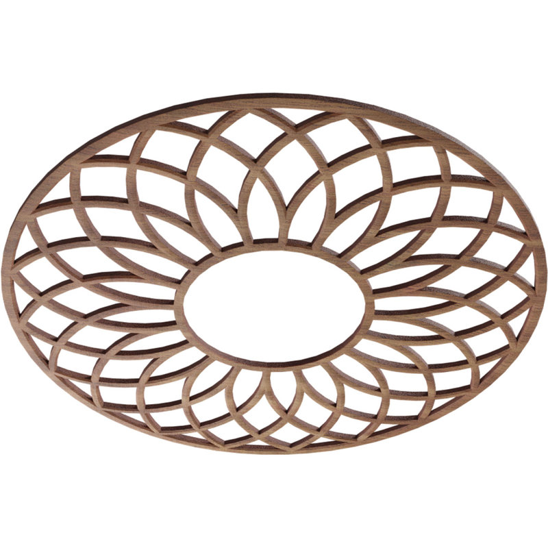 Médaillon de plafond en bois d'aulne 20 pi x P 7/8 po x P 3/8 po, aulne, Noyer, H 18 po x l 18 po x P 0,38 po