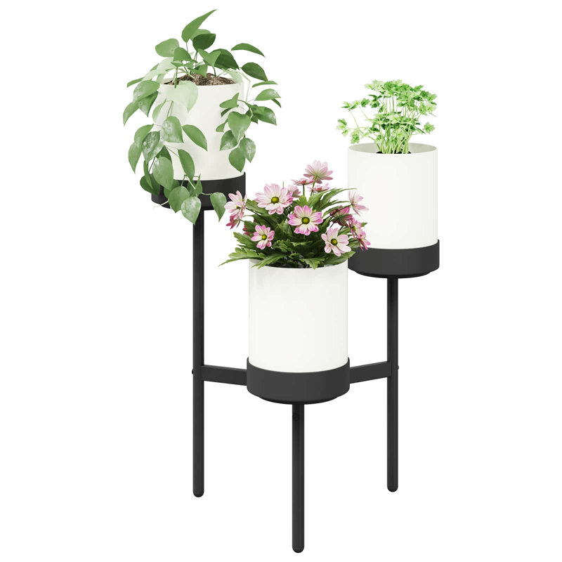 Flower Stand White PP and Steel Garden Indoor Plant Modern Holder