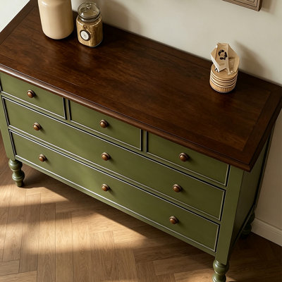 Commode verte vintage française