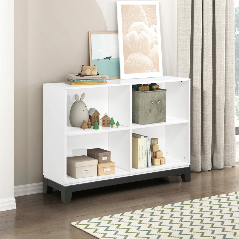 White Finish Bookcase Wooden Furniture 1Pc