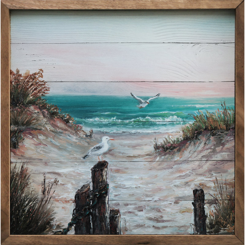 " Seagulls On The Beach ", 16" H x 16" W x 1" D