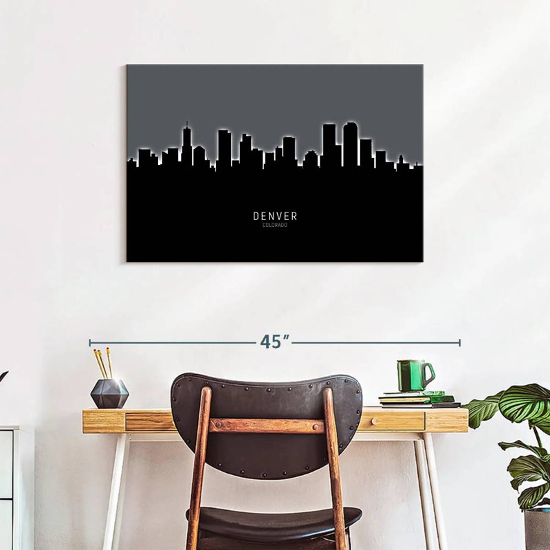 Denver Colorado Skyline VI, H 24 po x l 36 po