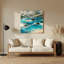 «Hawaiian Lagoons», art mural en métal bleu-2042295210