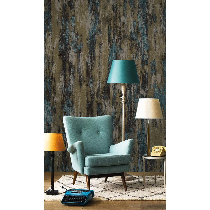Rétro sarcelle rêverie, L 138 po x l 101,5 po