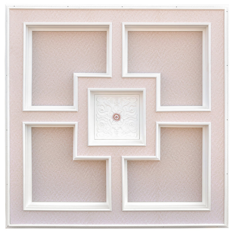 Médaillon de plafond carré majestueux