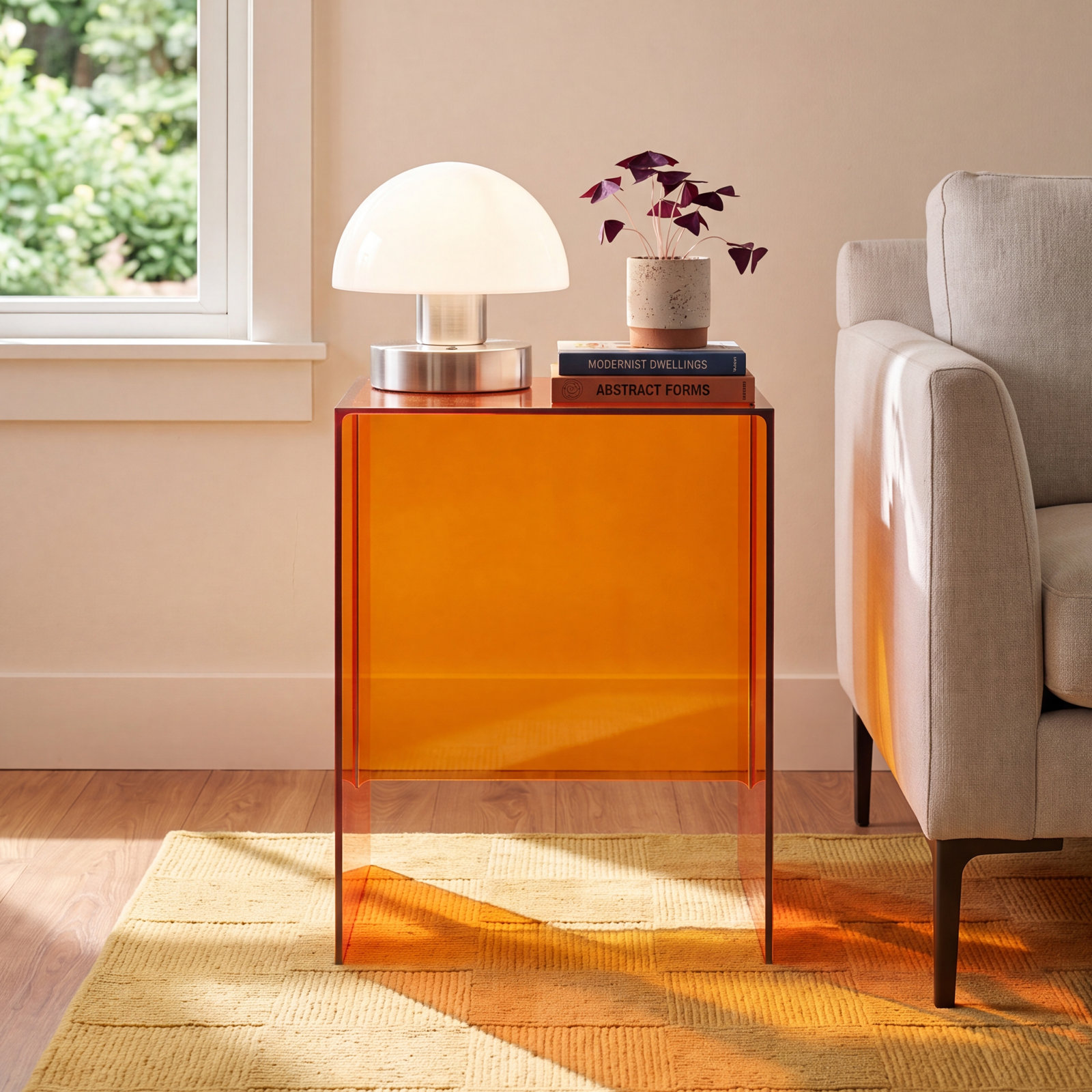 Max Beam End Table, Amber