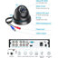 8CH DVR Security Camera System with 1080P Wired Dome Outdoor camera, IP66, 80ft Night Vision