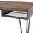 Cole And Grey Double Sided Desk With Brown Wooden Tabletop And Drawers