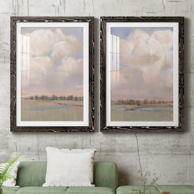«Billowing Clouds», reproduction d'art encadrée prête à être accrochée, H 43,5 po x l 31,5 po x P 1 po, Papier encadré noir
